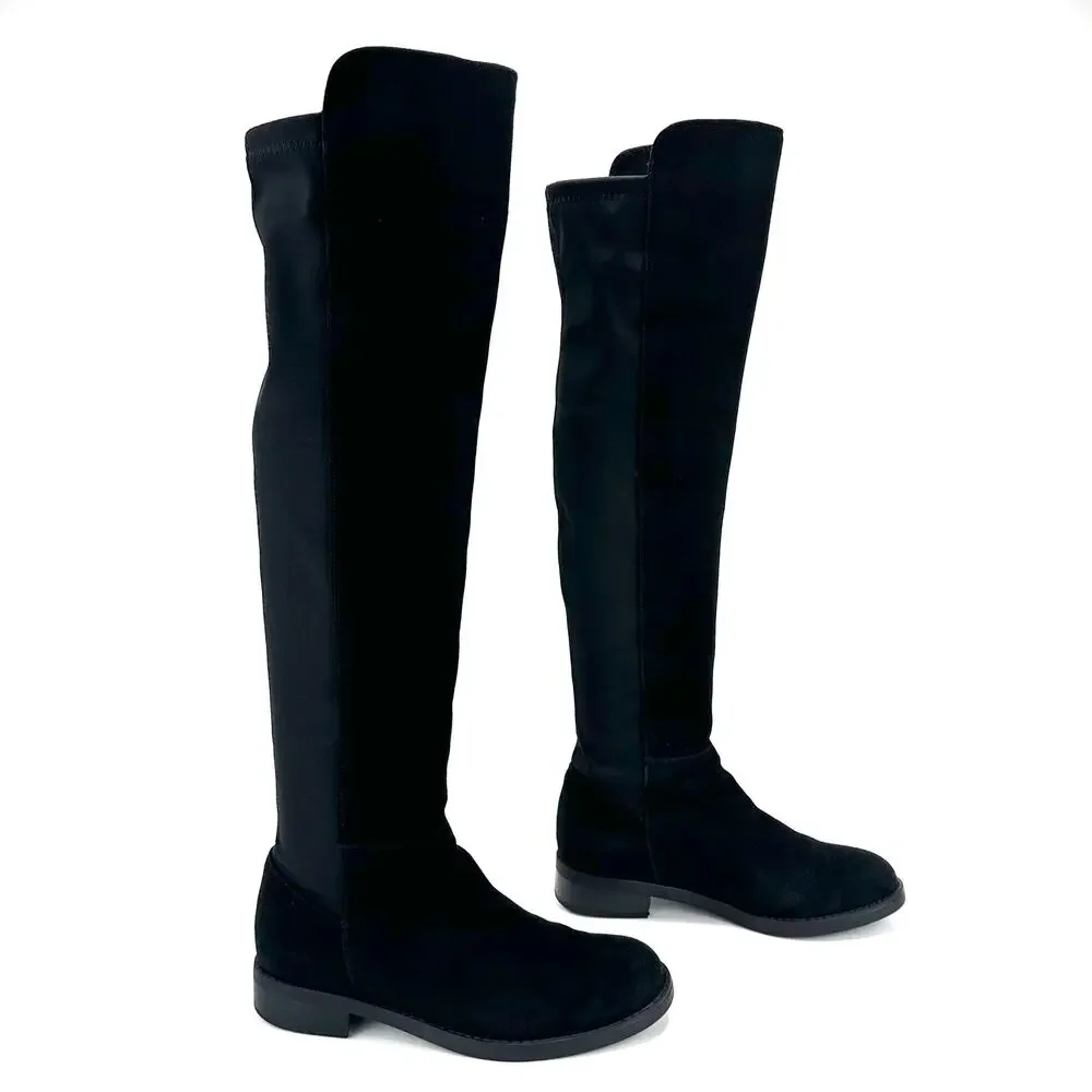 Blondo Velma Flat Over-The-Knee Tall Boot Size 7.5M Black Leather Waterproof OTK